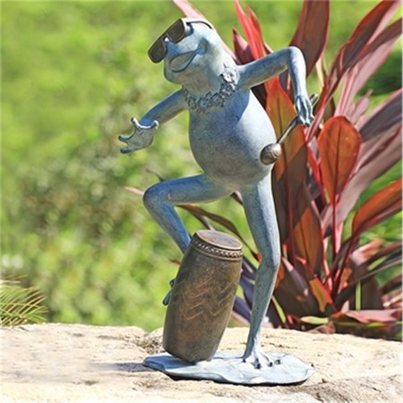 SPI Frog Conga Drummer Garden Sculpture 21 x 11.50 x 9.50 in. 34877